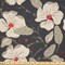 Ambesonne Floral Fabric by The Yard, Poppy Flowers Vintage with Abstract Floral Arrangement Nature Blossom, Decorative Satin Fabric for Home Textiles and Crafts, Charcoal Grey